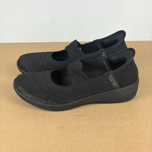 Skechers Slip-Ins Arya That's Sweet Sneakers Womens 7 Black Memory Foam Slip On - Picture 1 of 10